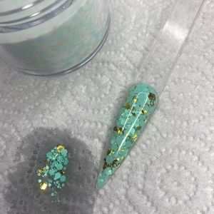 COPY - Mint gold acrylic nail powder mix